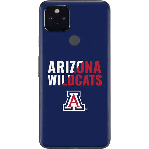 University of Arizona Wildcats Logo Split Blue Google Pixel 5a Skin